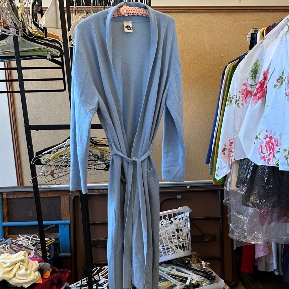 The Company Store Blue Cashmere robe